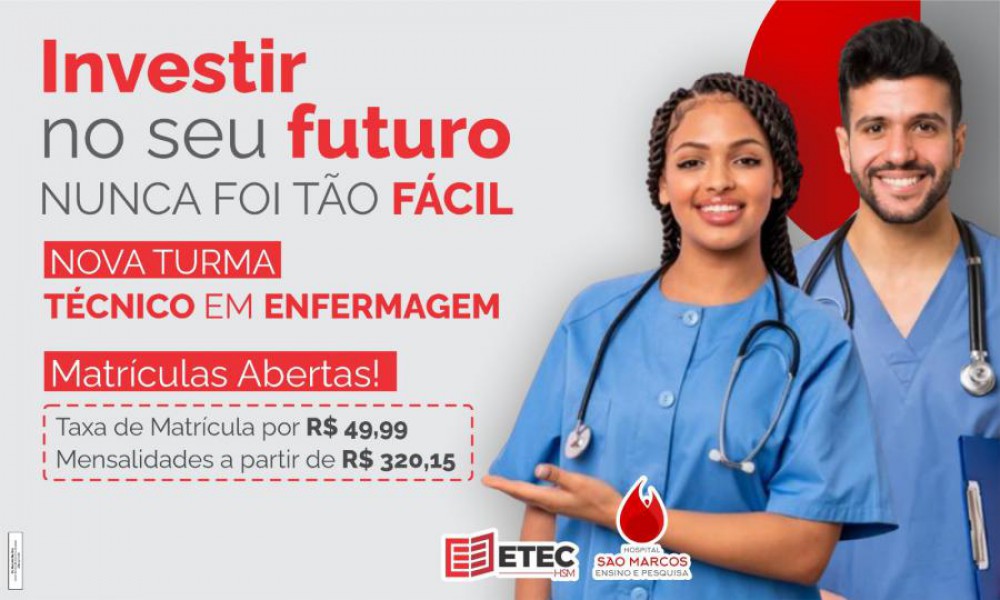 PRÉ INSCRIÇÃO - CURSO TÉCNICO EM ENFERMAGEM-TURNO TARDE